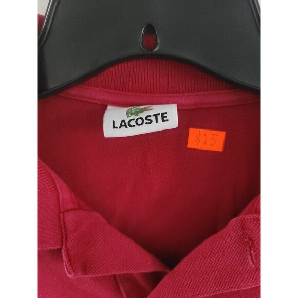 LACOSTE Mens Polo Shirt Size 3 S Burgandy Cotton - Picture 7 of 7
